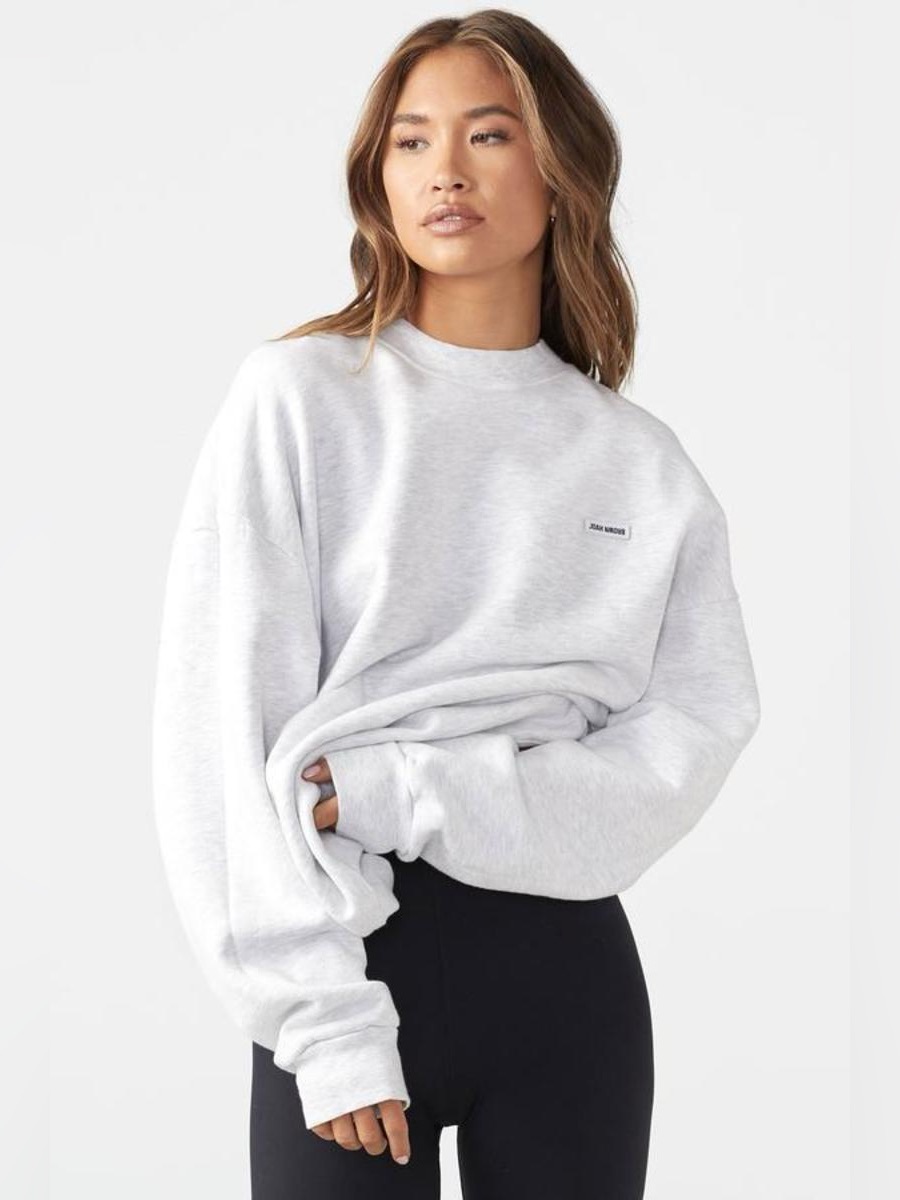 Joah Brown Classic Crew Pullover Pearl Grey